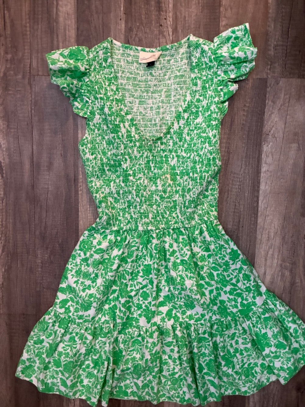 Universal Thread Green and White Floral Mini Dress
